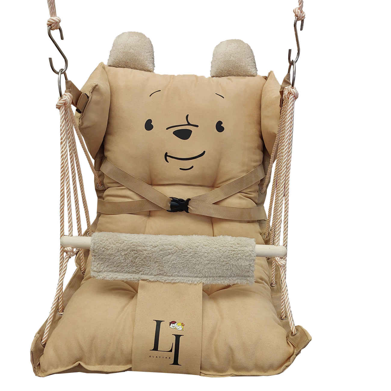 Price and Buy LI Baby Swing – Teddy Bear Design Soft Cotton Infant Hammock with Safety Belt & Adjustable Recline_690383639f557.jpeg Price and Buy LI Baby Swing – Teddy Bear Design Soft Cotton Infant Hammock with Safety Belt & Adjustable Recline - Image 1