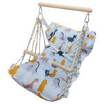 Price and Buy Light Blue Dinosaur Baby Swing – Soft & Safe & Travel-Friendly Hammock for Newborns and Toddlers