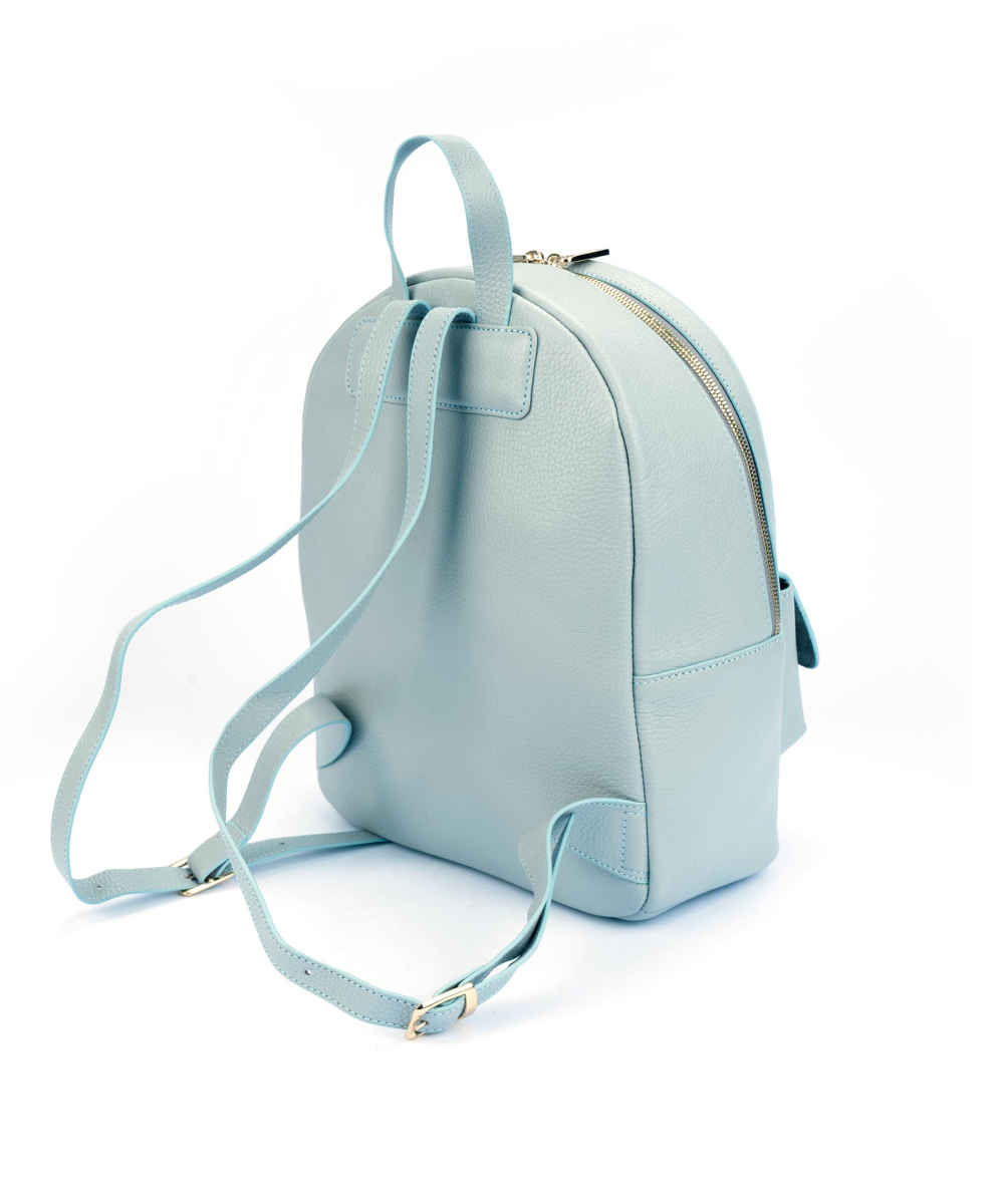 Price and Buy Light Blue Leather Women’s Backpack – Model Shahrzad - Image 3