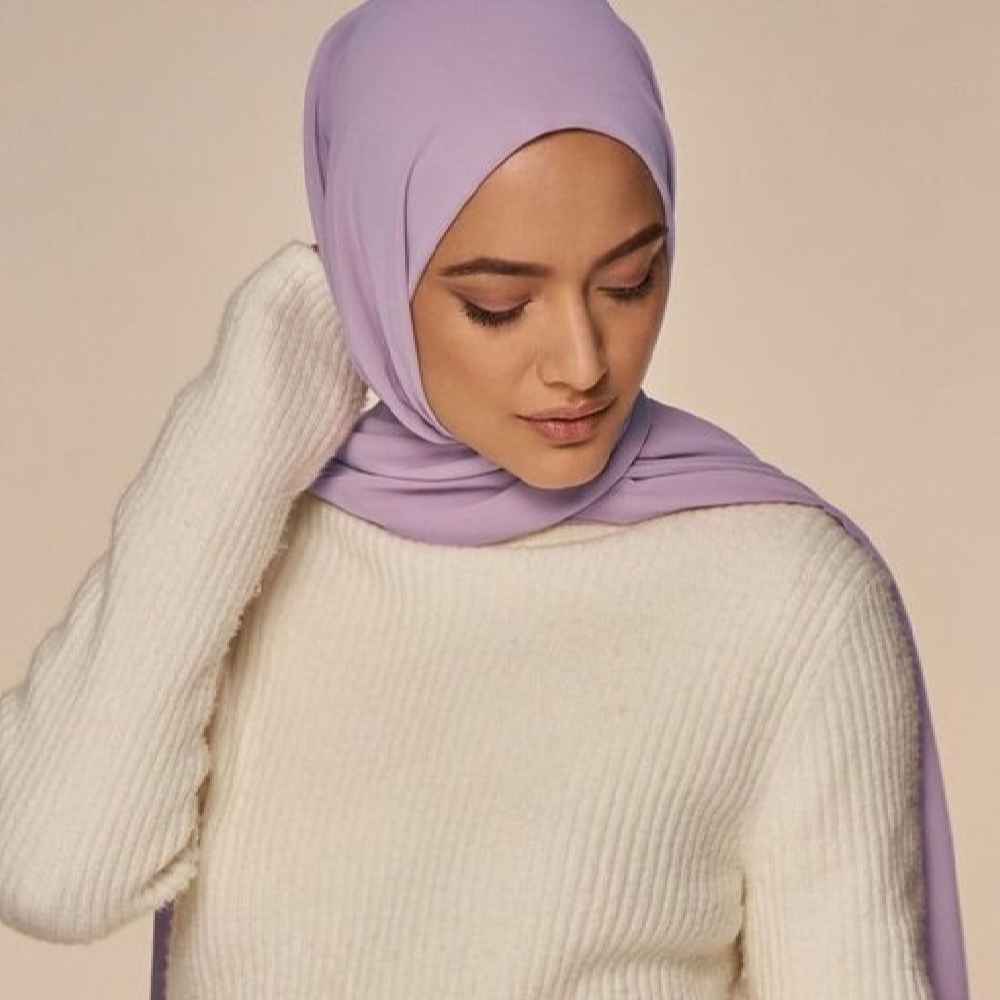Price and Buy Lilac Chiffon Shayla Hijab for Women - Image 3
