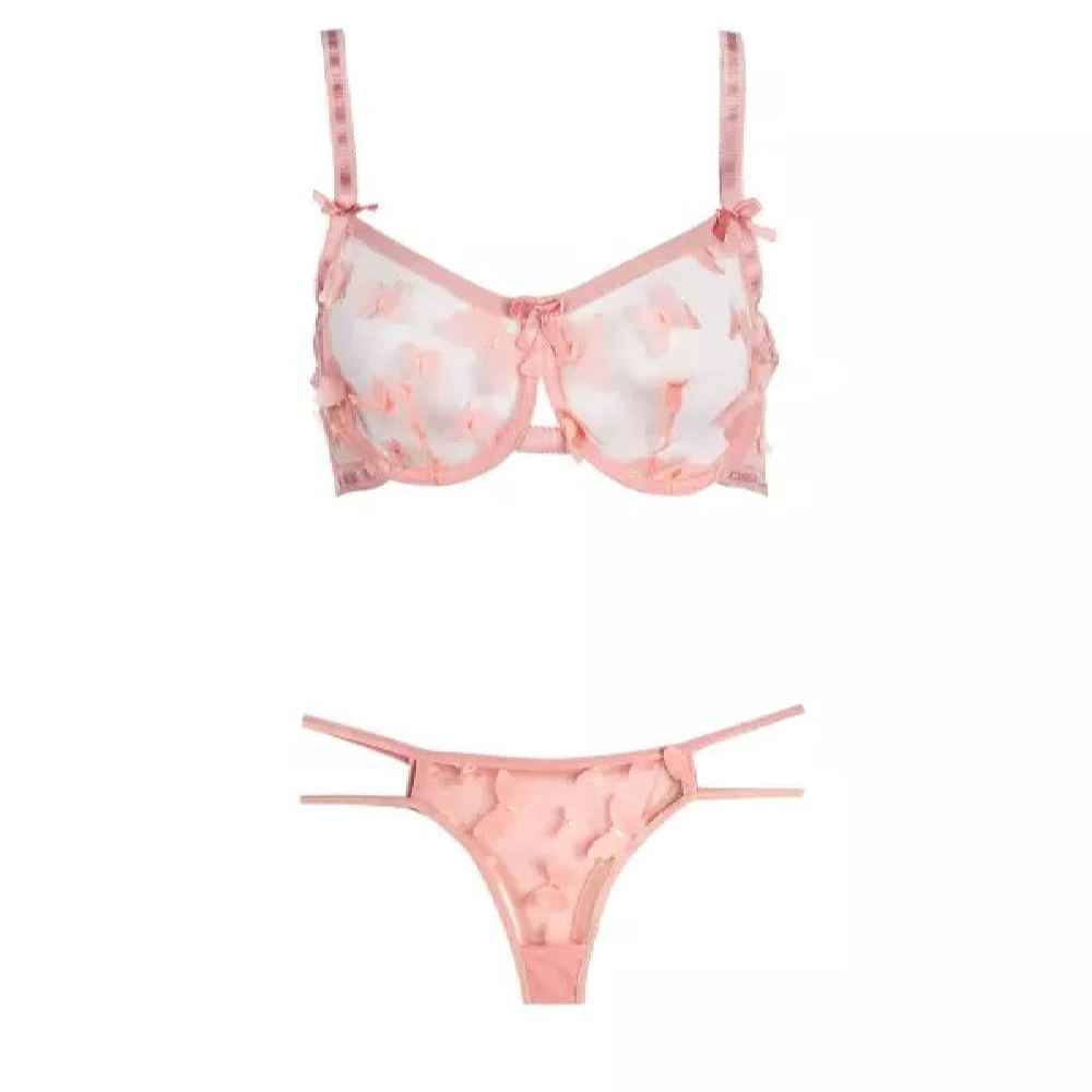Price and Buy Lingerie Set Bra & Thong for Women Chic Butterfly-Designed
