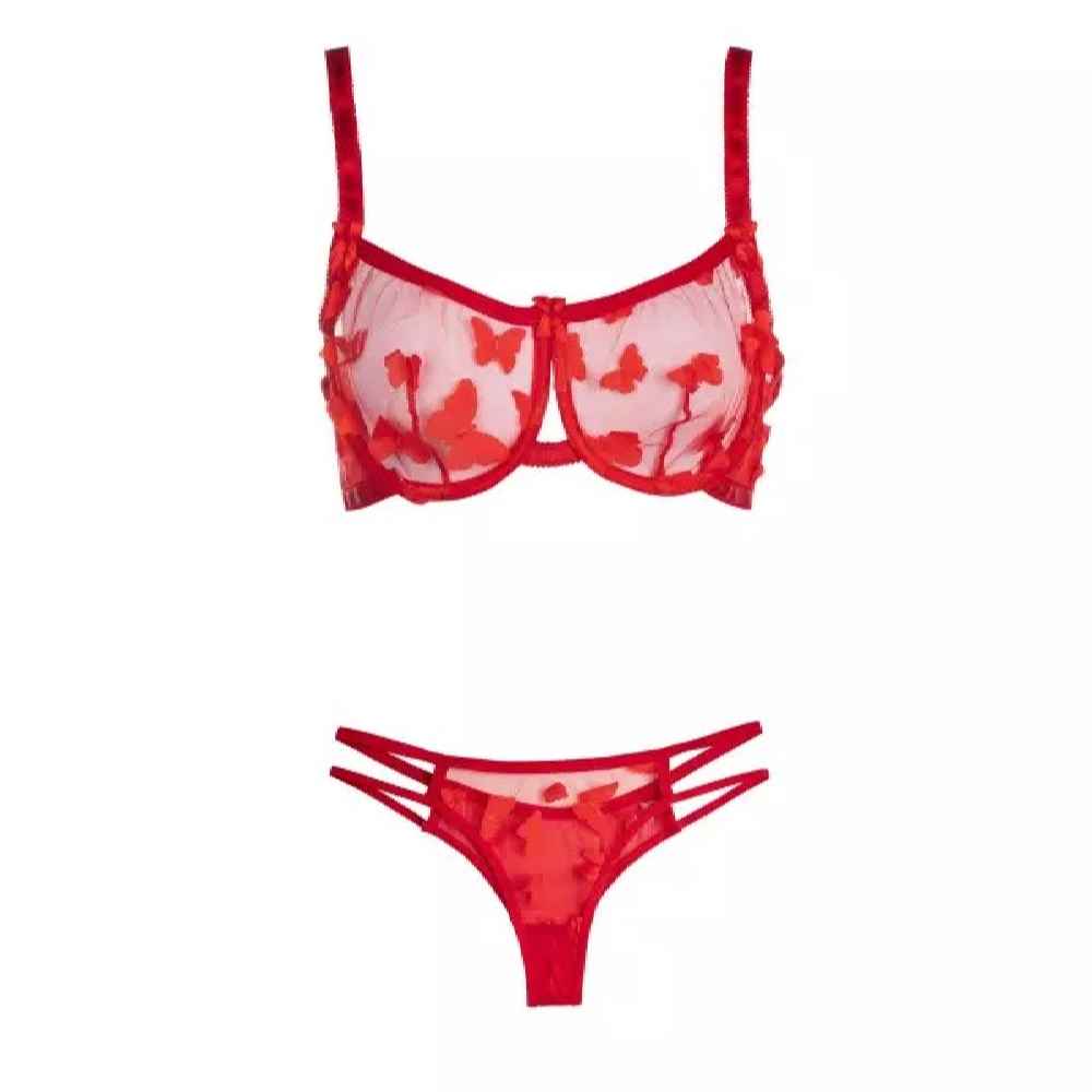 Price and Buy Lingerie Set Bra & Thong for Women Chic Butterfly-Designed - Image 5