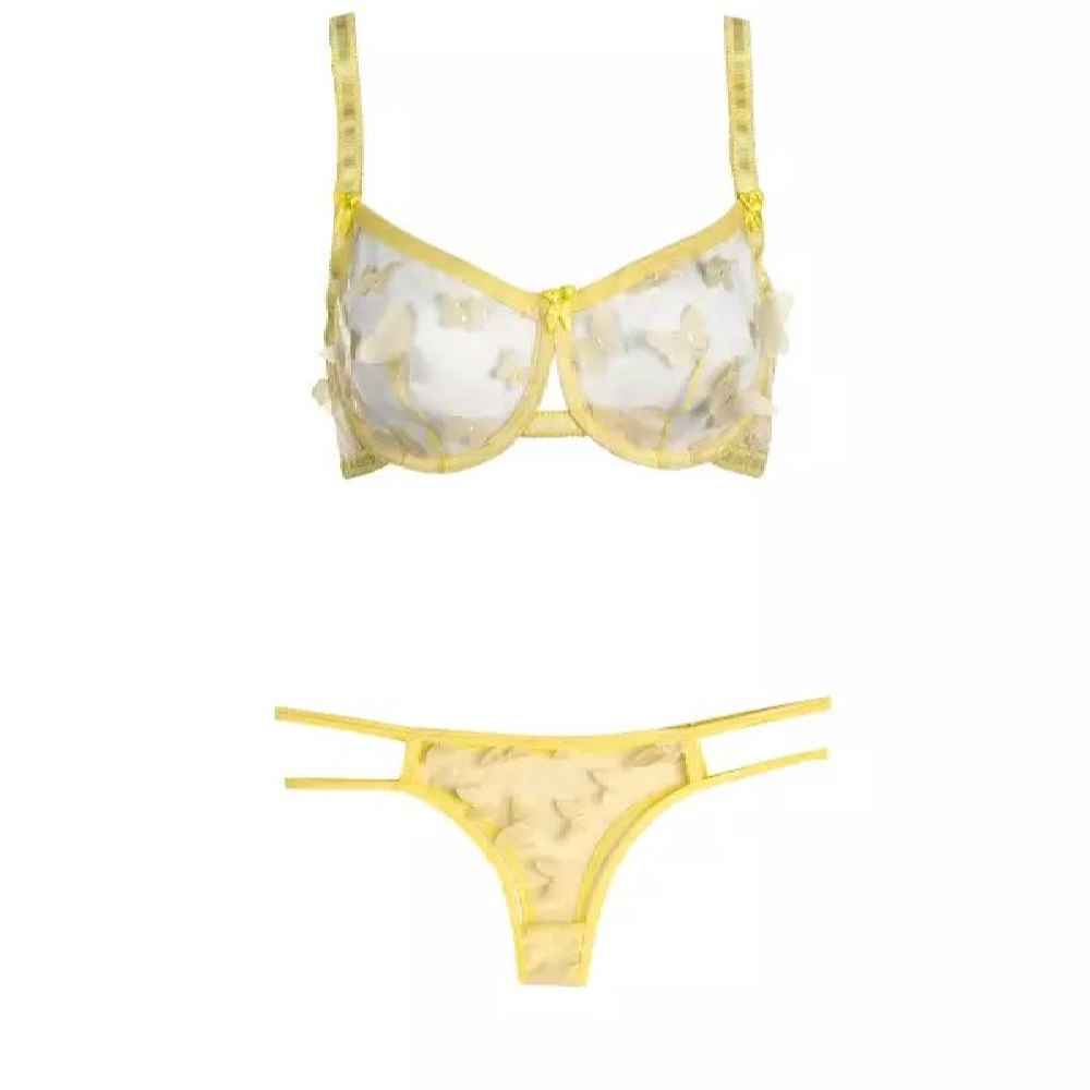 Price and Buy Lingerie Set Bra & Thong for Women Chic Butterfly-Designed - Image 6