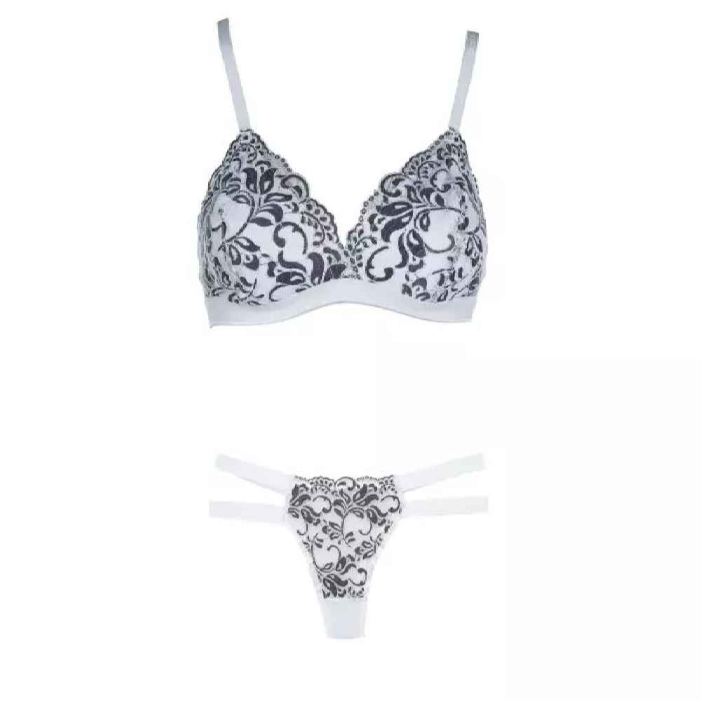 Price and Buy Lingerie Set Bra & Thong for Women Chic Floral-Designed - Image 3