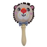 Price and Buy Lion-Themed Baby Rattle with Wooden Handle – Safe & Fun Toy for Infants