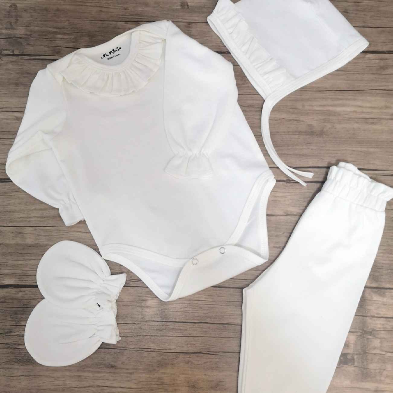 Price and Buy Long Sleeve Outfit Set White 4-Piece Baby_6902686b826ec.jpeg Price and Buy Long Sleeve Outfit Set White 4-Piece Baby - Image 1