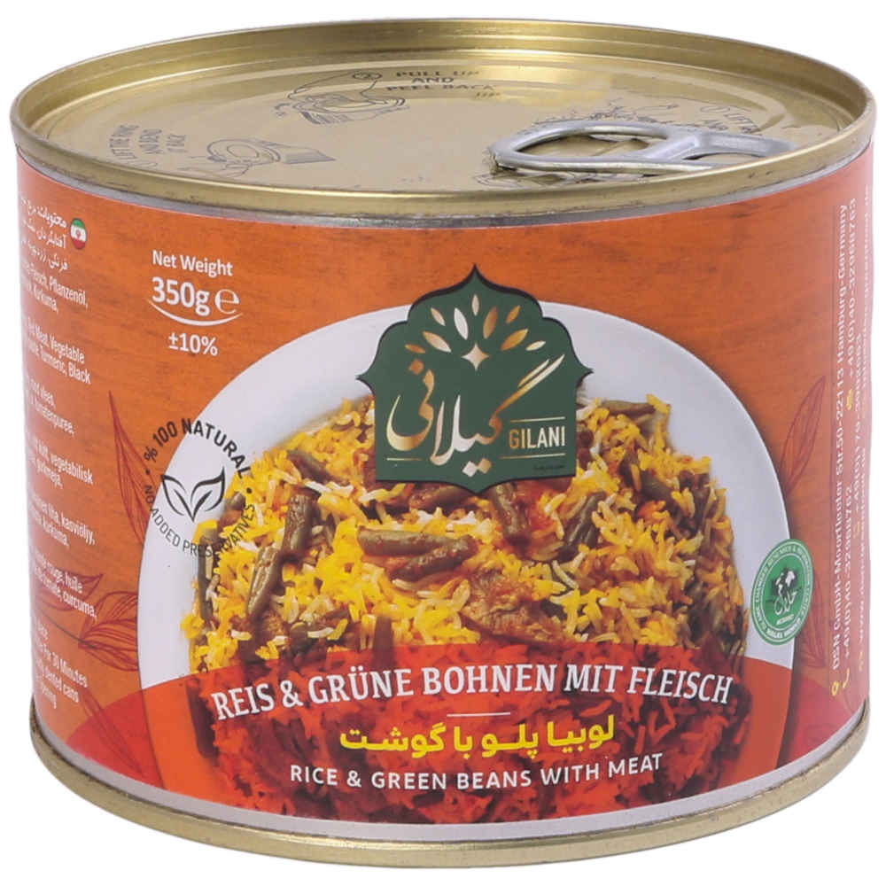 Price and Buy Loobia Polo – Persian Rice & Green Beans with Meat, Canned (Pack of 6) - Image 3