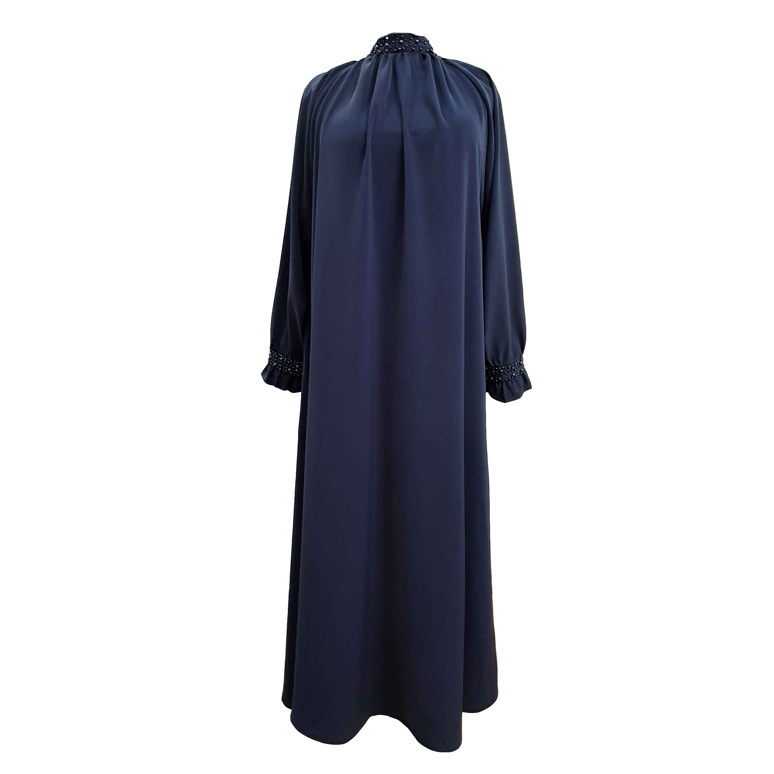 Price and Buy Loose Fit Abaya for Muslim Women in Navy Blue - Image 5