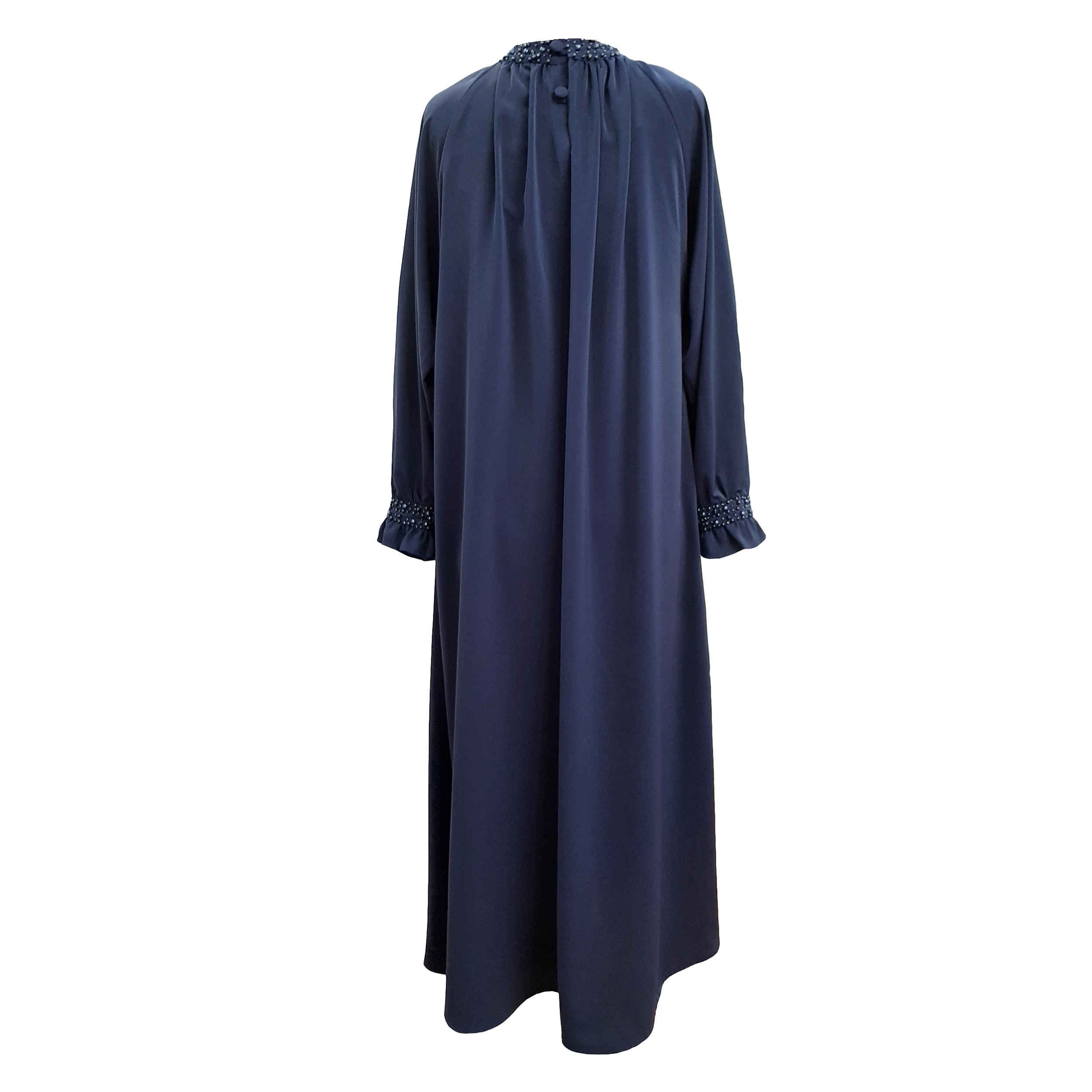 Price and Buy Loose Fit Abaya for Muslim Women in Navy Blue - Image 6