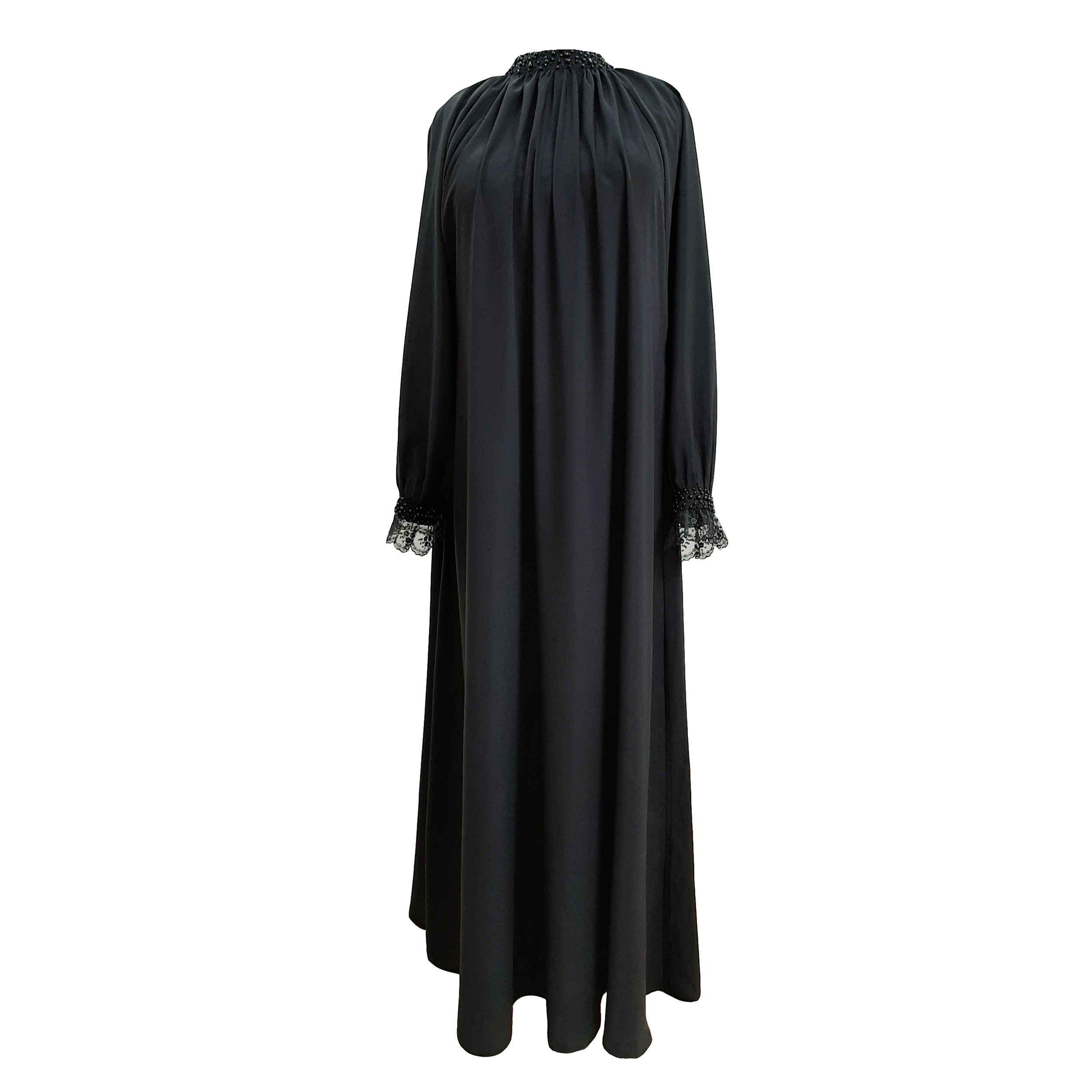Price and Buy Loose Fit Abaya for Muslim Women with Belt in Black - Image 7