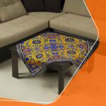 Price and Buy Luxurious Floral Velvet Tablecloth in Warm Yellow Tones