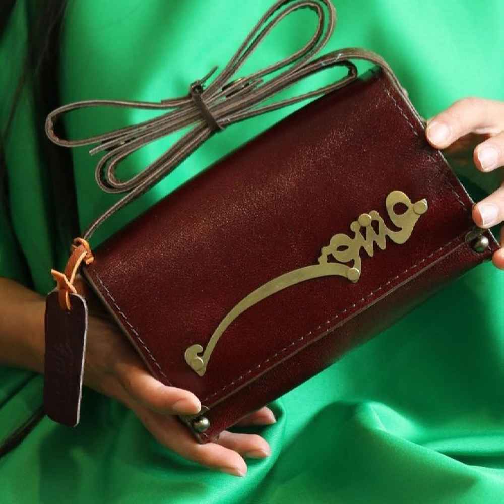 Price and Buy Luxurious Handcrafted Leather Crossbody Shoulder Bag – Persian Eshgh Design - Image 3