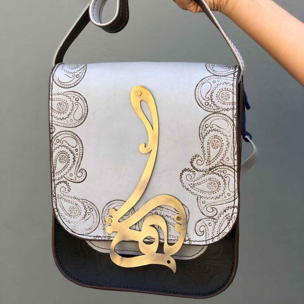 Price and Buy Luxurious Handcrafted Leather Crossbody Shoulder Bag – Persian Hich Design - Image 4