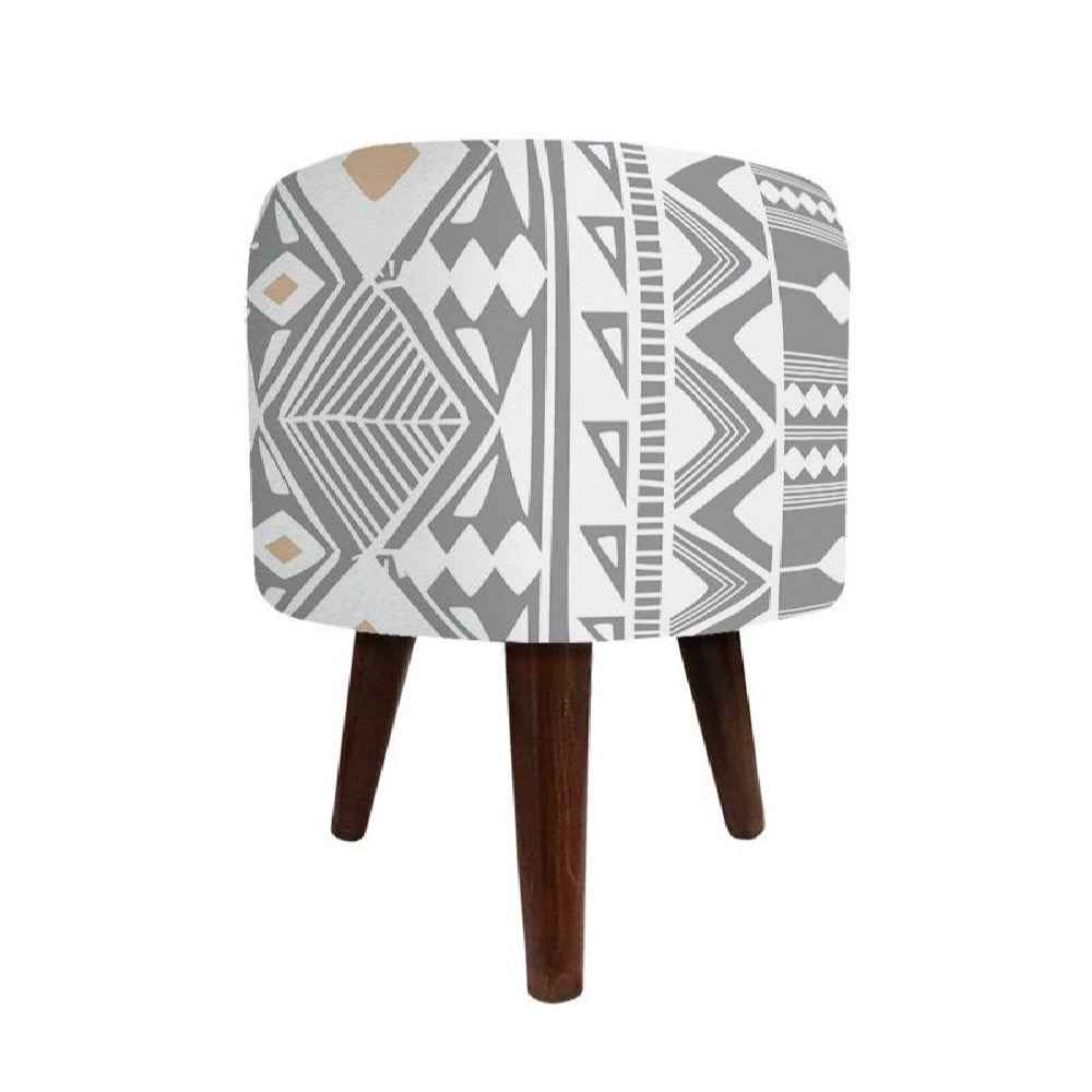 Price and Buy Luxurious Velvet Footstool Round White Barsam