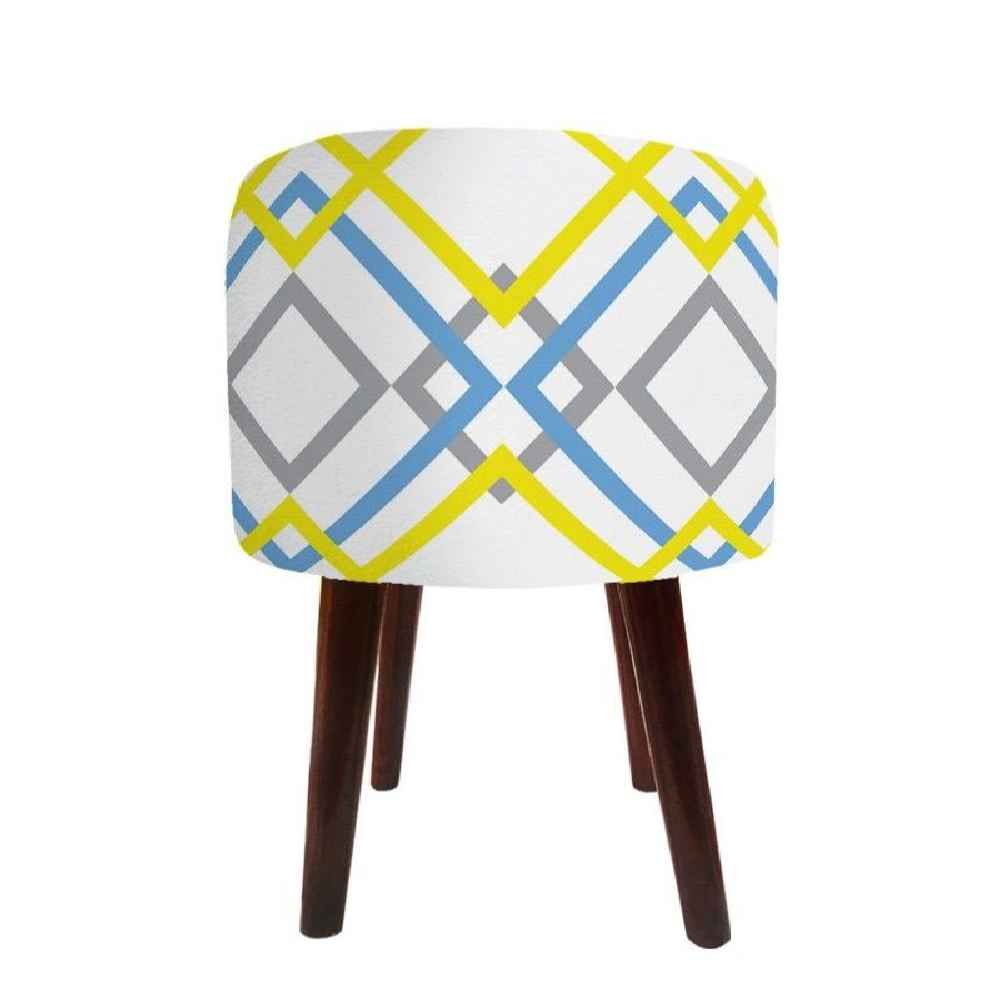 Price and Buy Luxurious Velvet Footstool with Wooden Legs Round Haleh