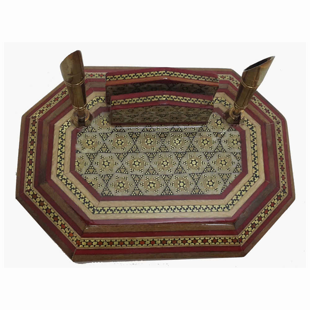 Price and Buy Luxury Desk Holder – Modiriat Pattern, Khatamkari Woodwork - Image 3