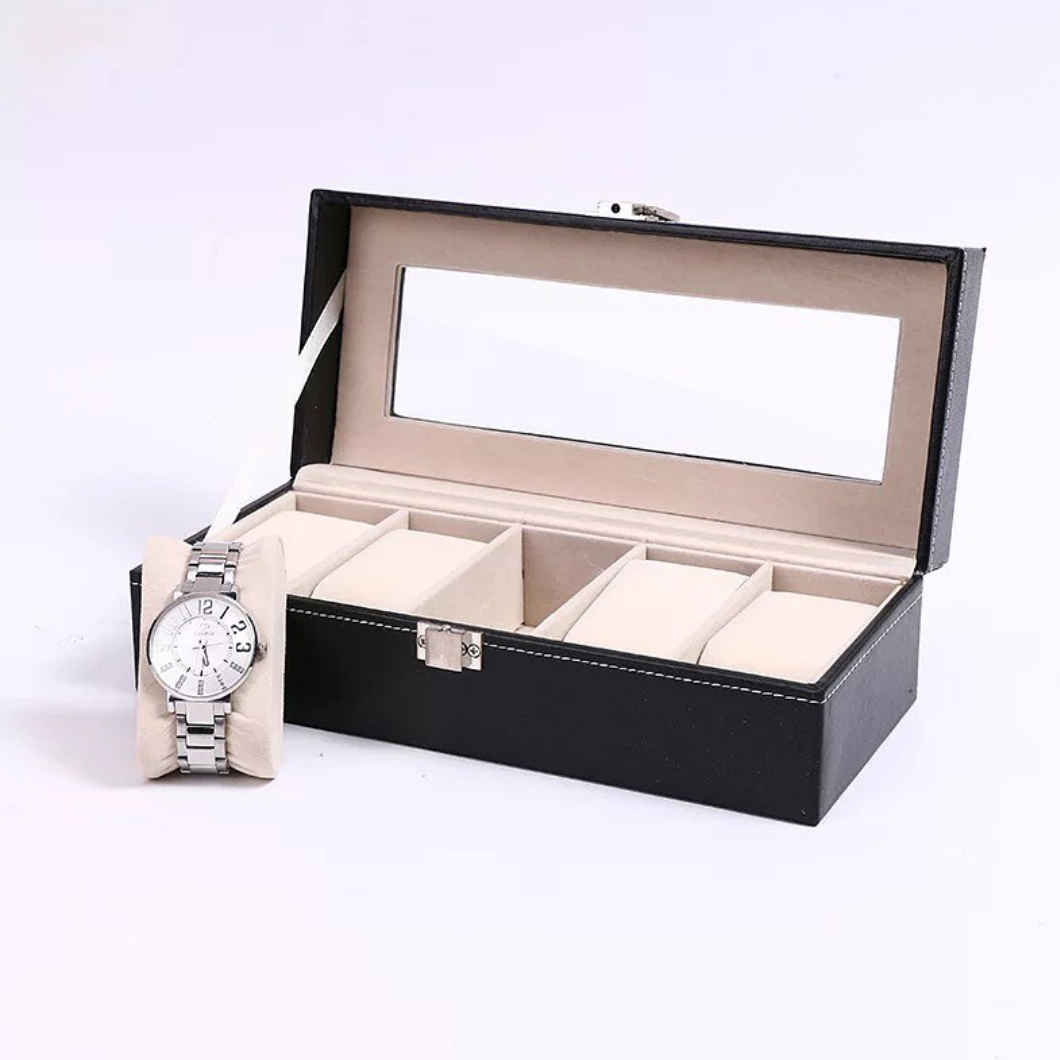 Price and Buy Luxury Leather Watch Box – 5 Slots - Image 5