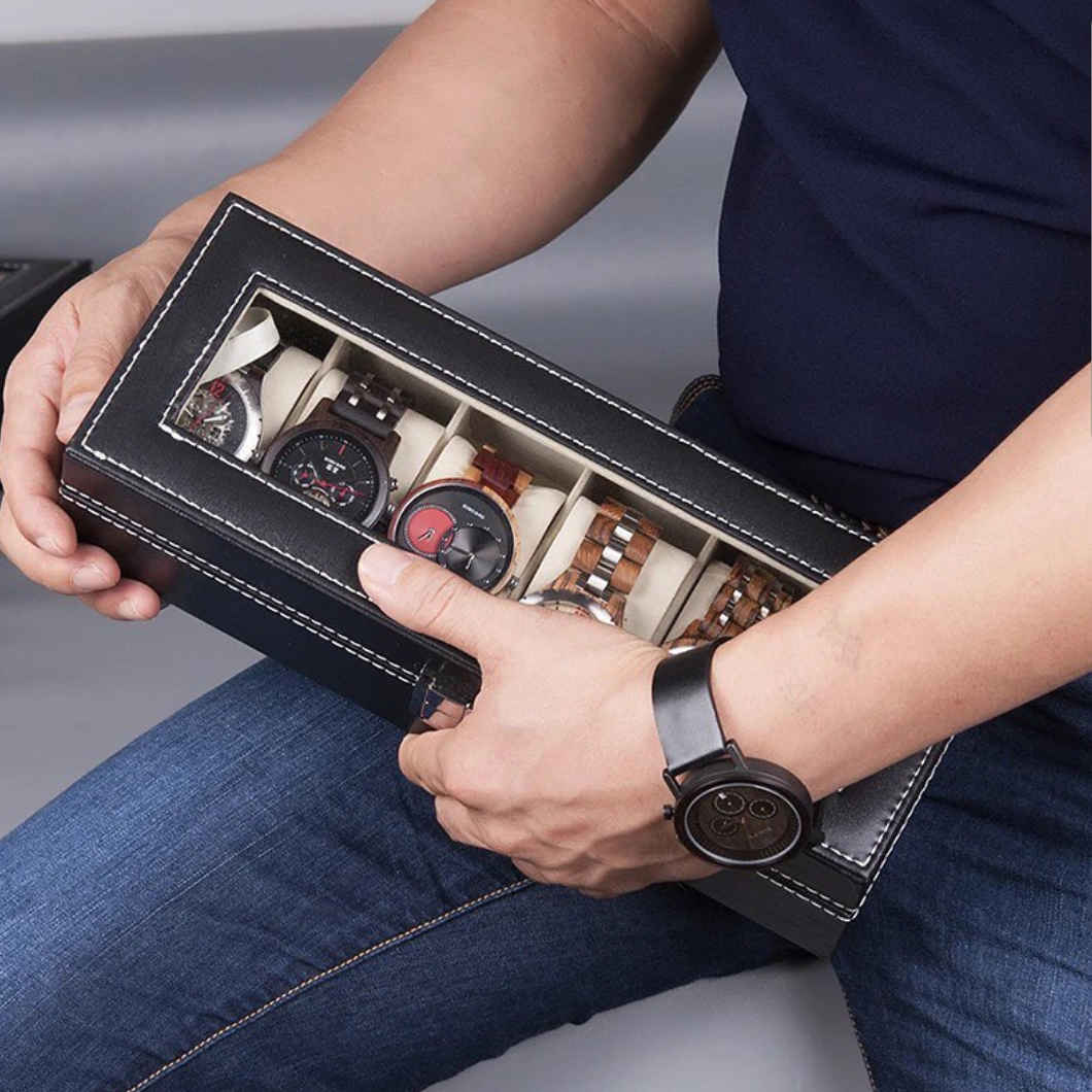 Price and Buy Luxury Leather Watch Box – 5 Slots - Image 6