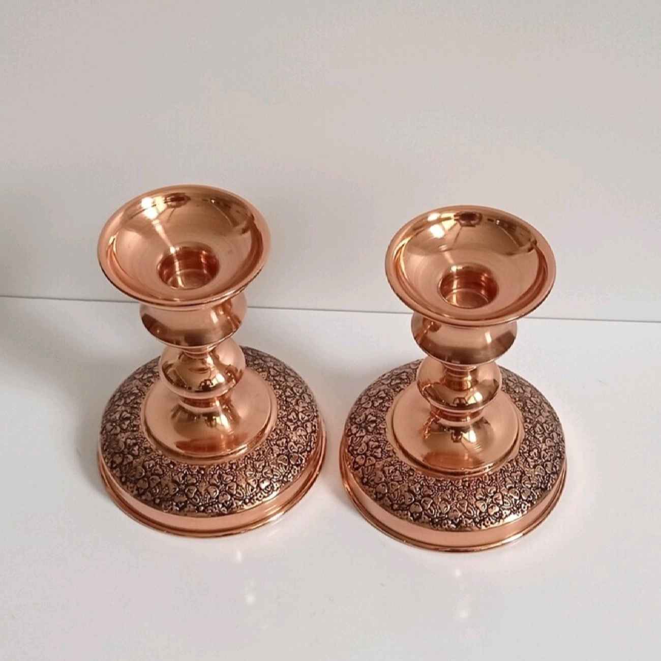 Price and Buy Luxury Persian Copper Mirror Frame and Candle Stand Set - Image 3