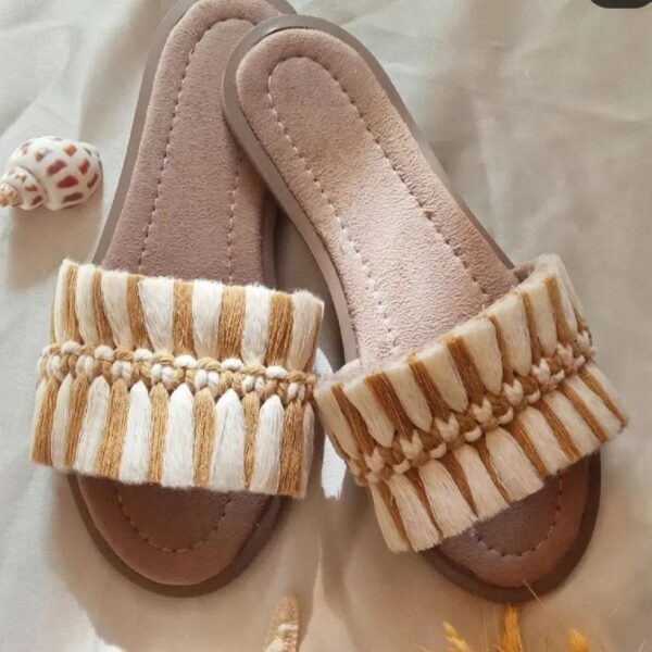 Price and Buy Macrame Boho Chic Flat Slippers for Women Model Bow_69005f56e0cf3.jpeg Price and Buy Macrame Boho Chic Flat Slippers for Women Model Bow