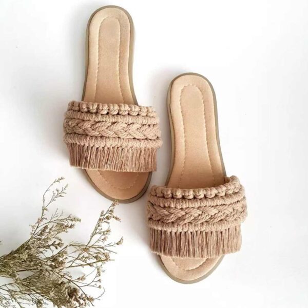 Price and Buy Macrame Boho Chic Flat Slippers for Women Model Ella