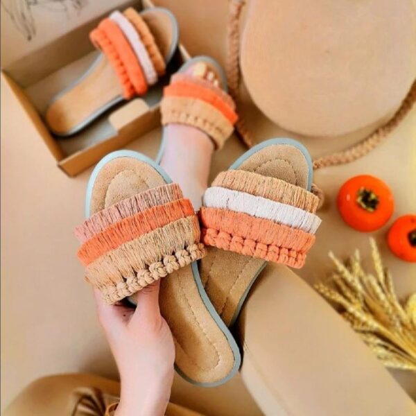 Price and Buy Macrame Boho Chic Flat Slippers for Women Model Fall