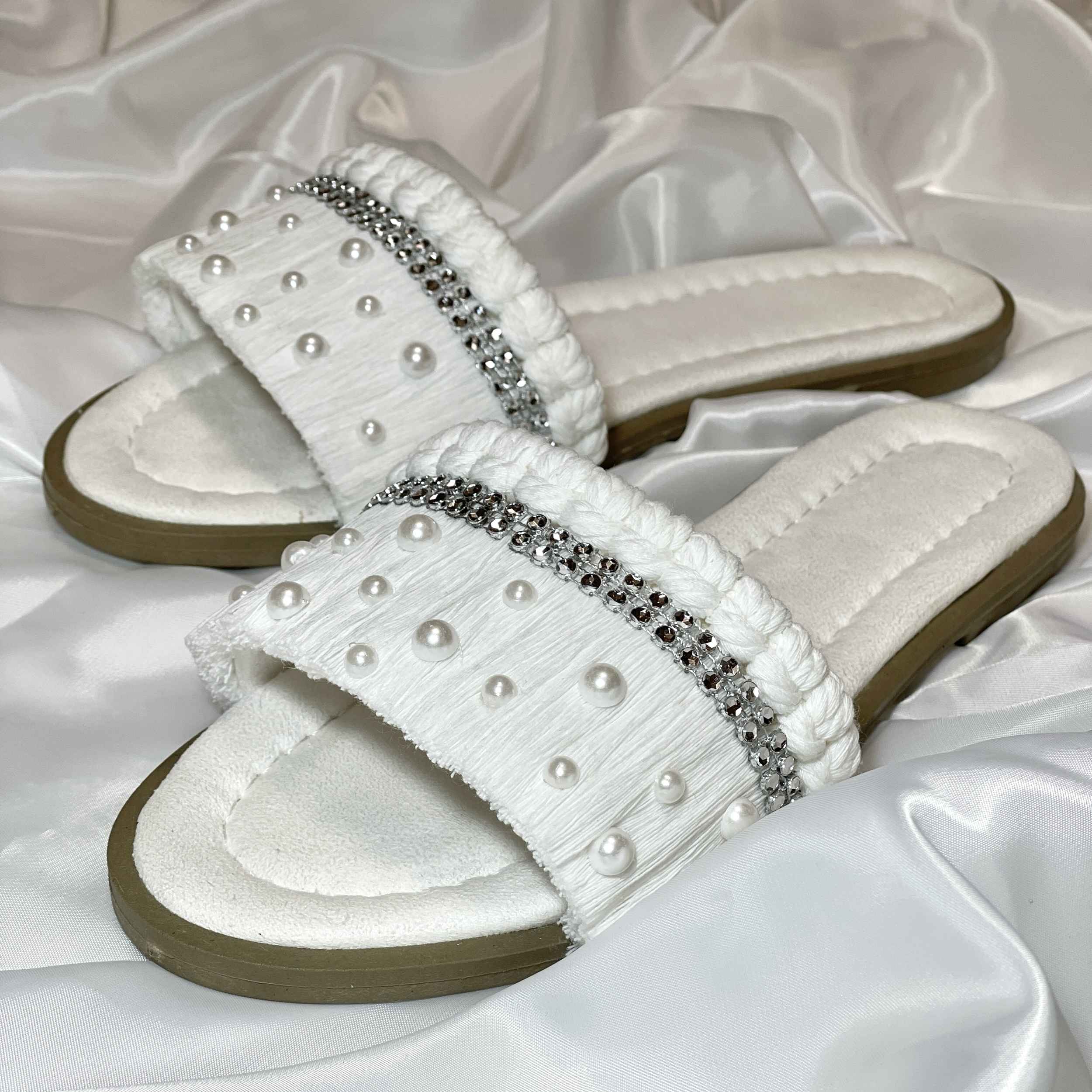 Price and Buy Macrame Boho Chic Flat Slippers for Women Model Pearl