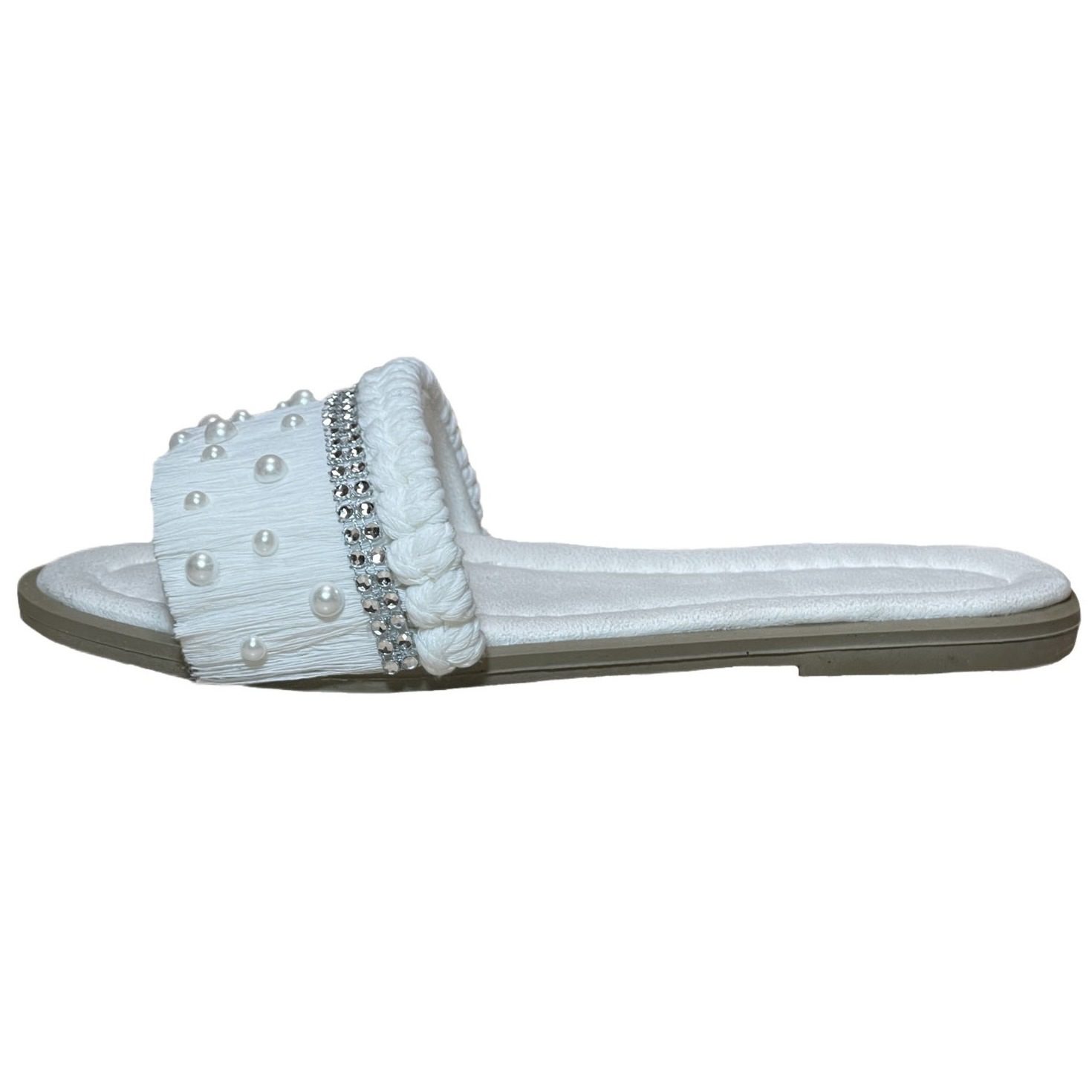 Price and Buy Macrame Boho Chic Flat Slippers for Women Model Pearl - Image 5