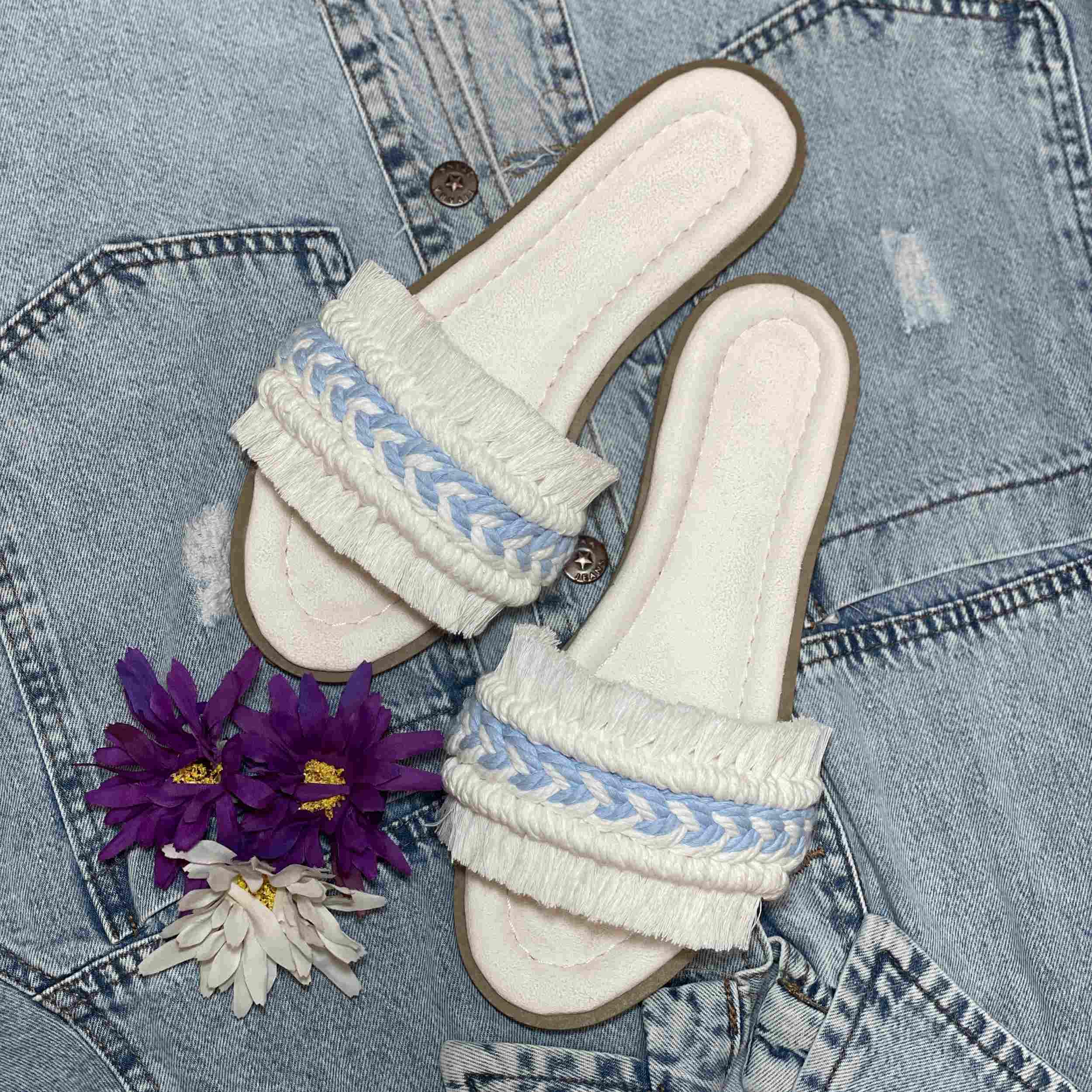 Price and Buy Macrame Boho Chic Slippers for Women Model Flat - Image 3