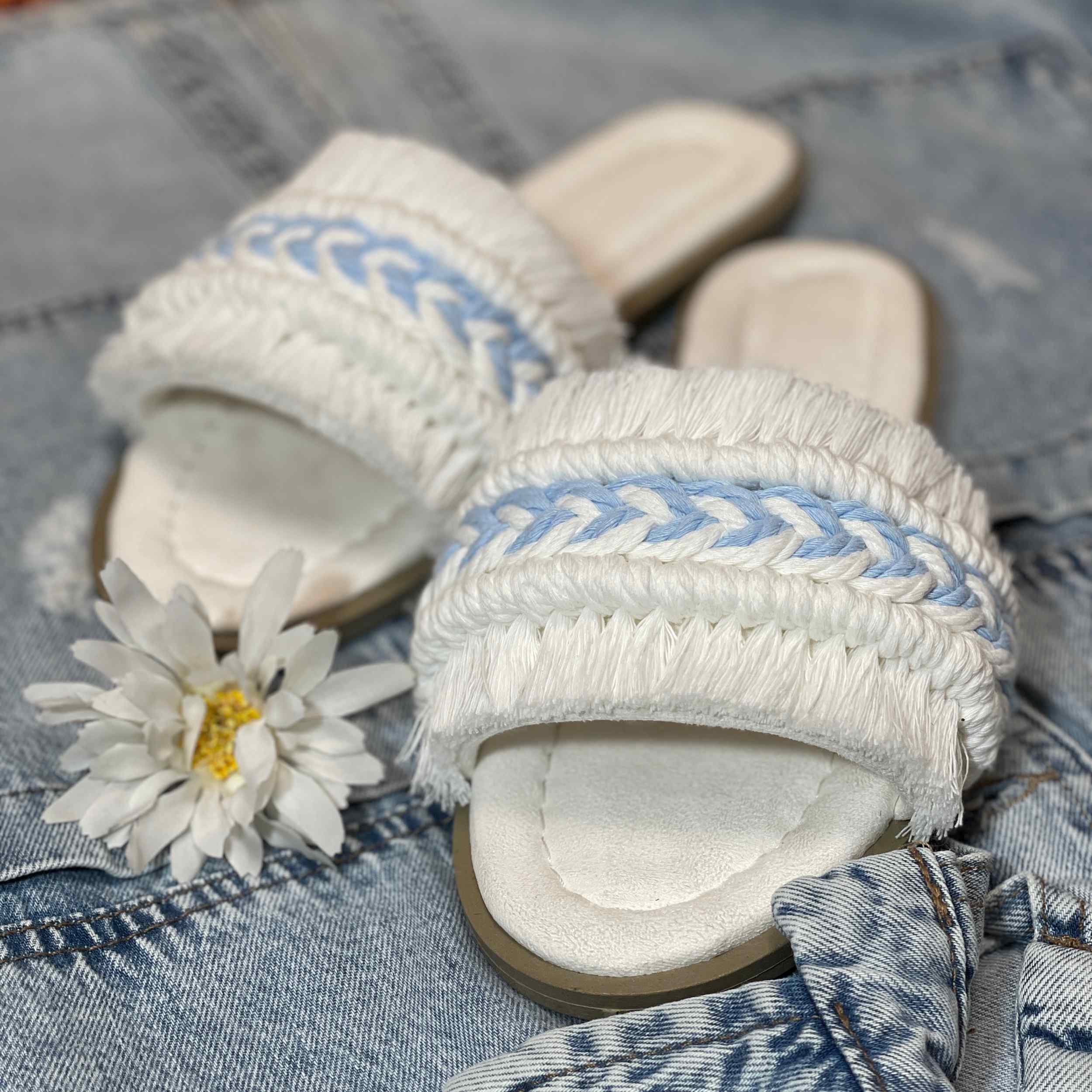 Price and Buy Macrame Boho Chic Slippers for Women Model Flat - Image 4