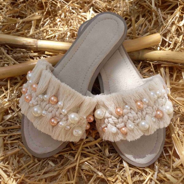Price and Buy Macrame Boho Chic Slippers for Women Model Pearl