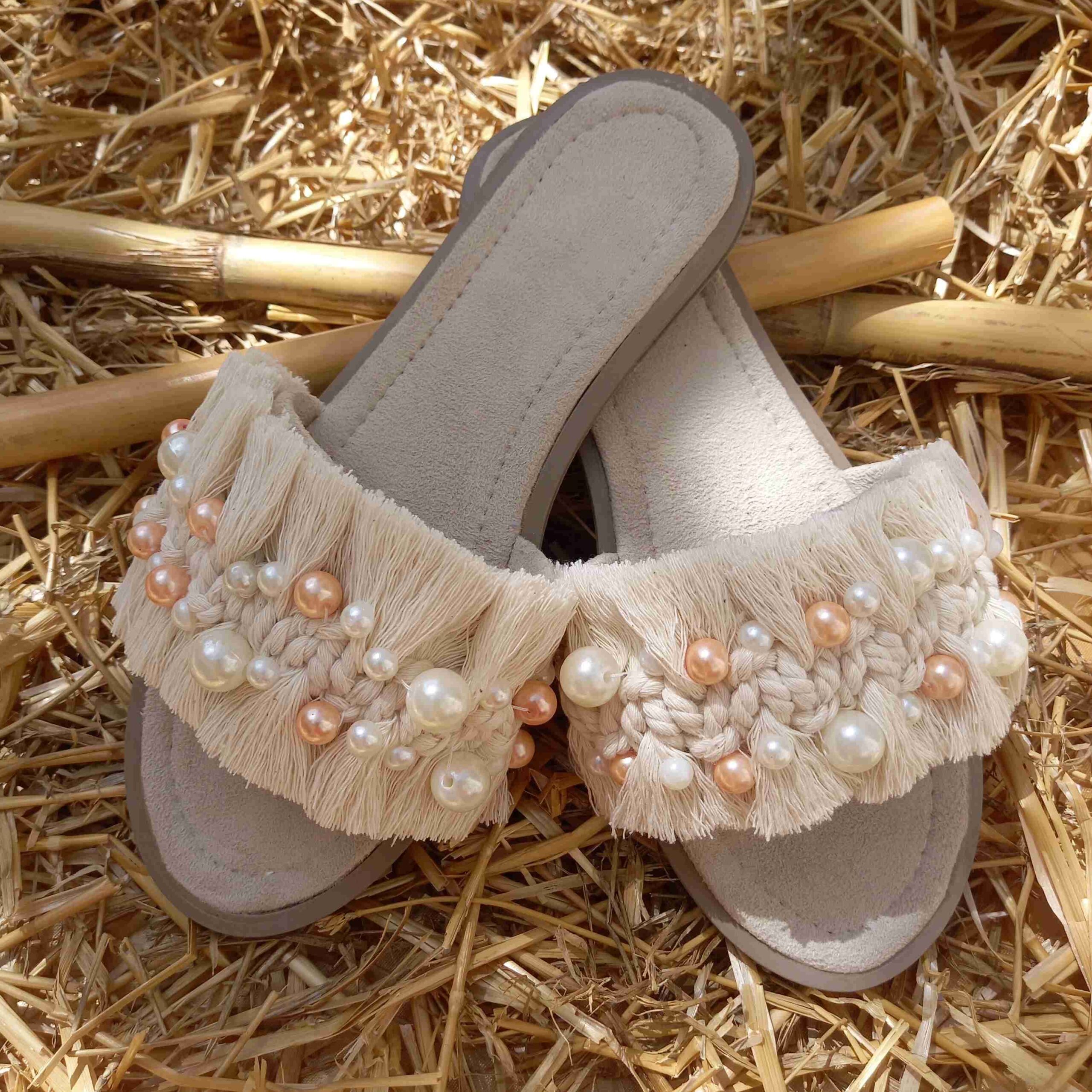 Price and Buy Macrame Boho Chic Slippers for Women Model Pearl