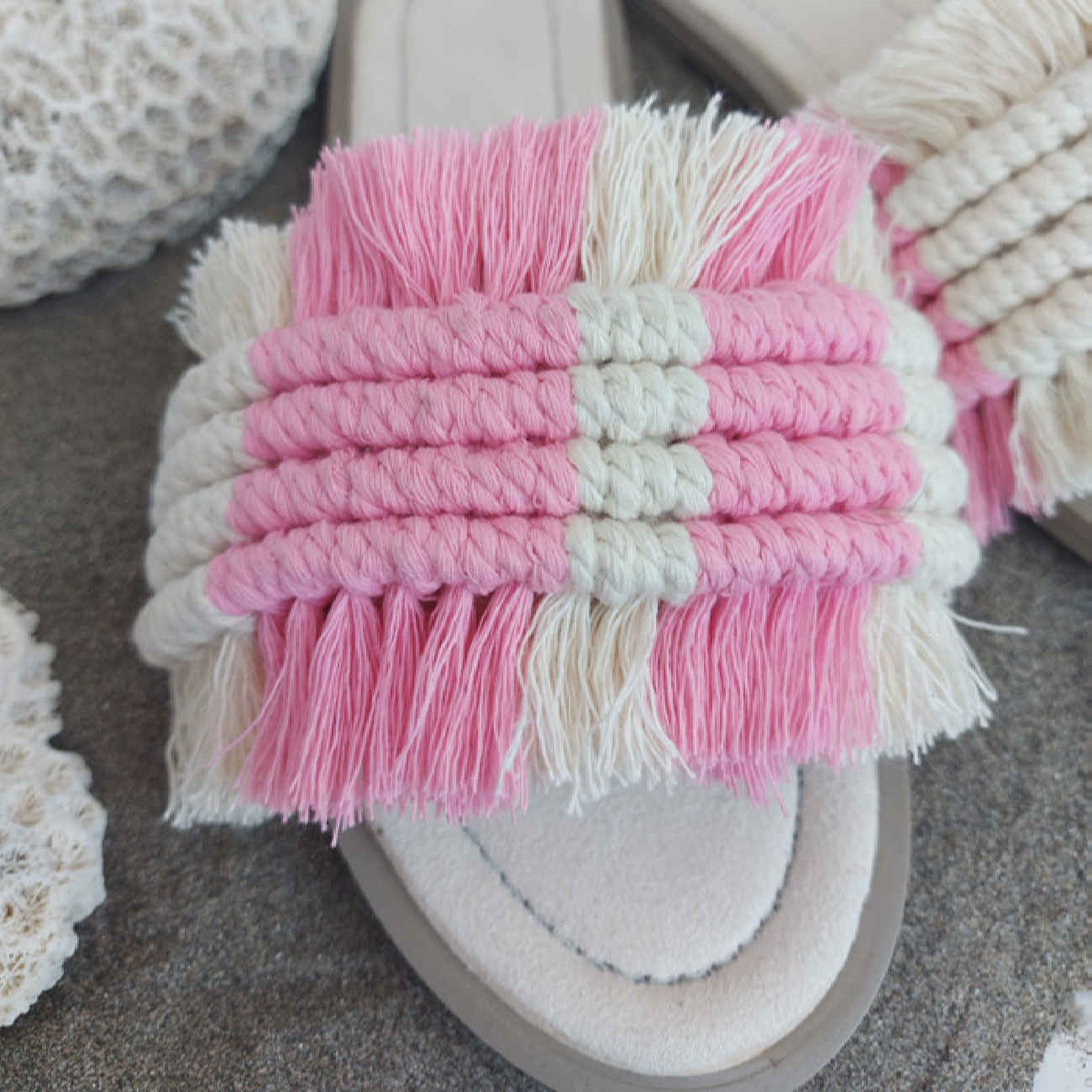 Price and Buy Macrame Boho Chic Slippers for Women Model Summer - Image 4