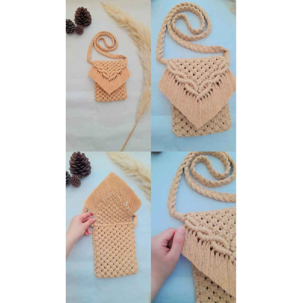 Price and Buy Macrame Crossbody Shoulder Bag Luxurious Handcrafted Sana - Image 3