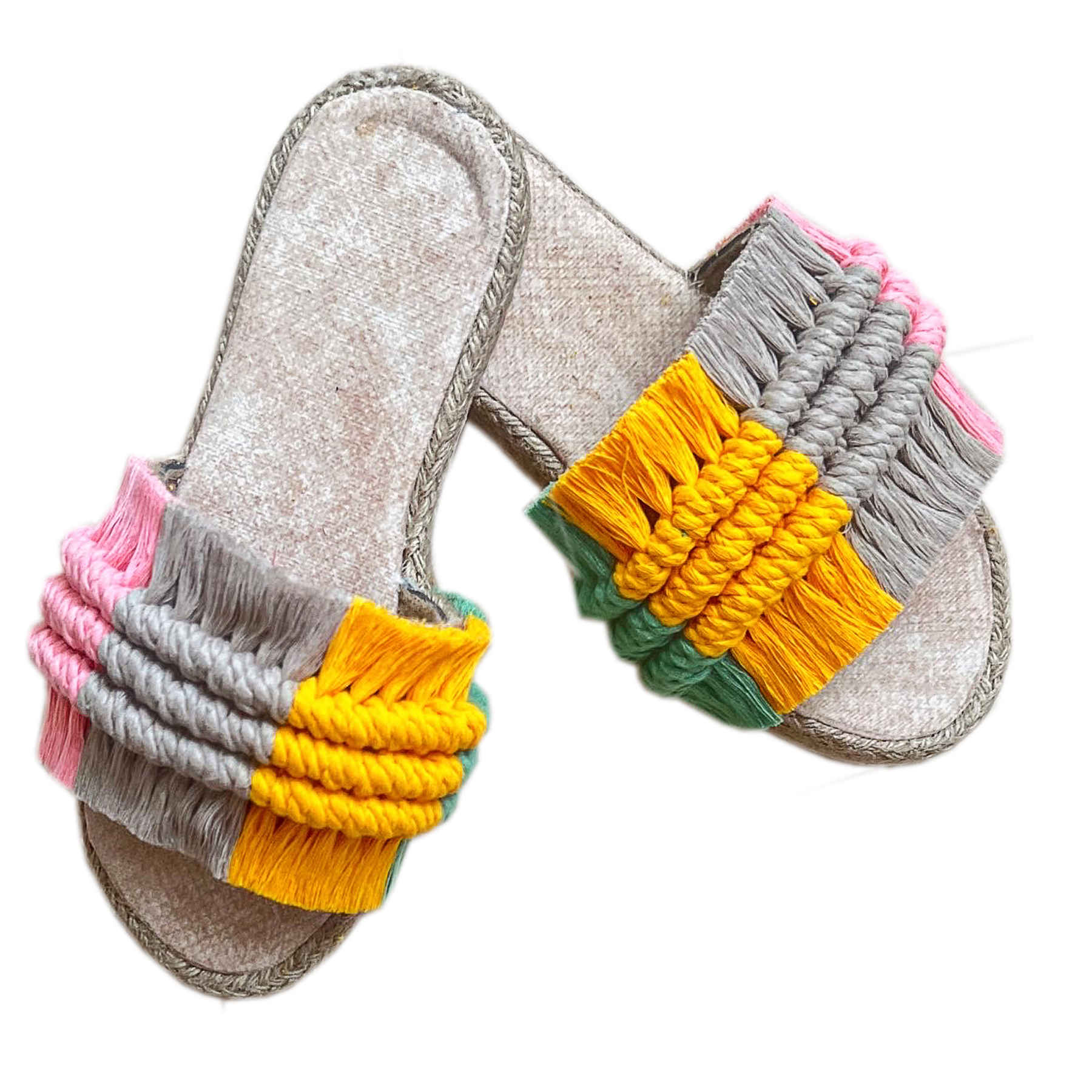 Price and Buy Macrame Flat Slippers for Women Handmade Model Mitra