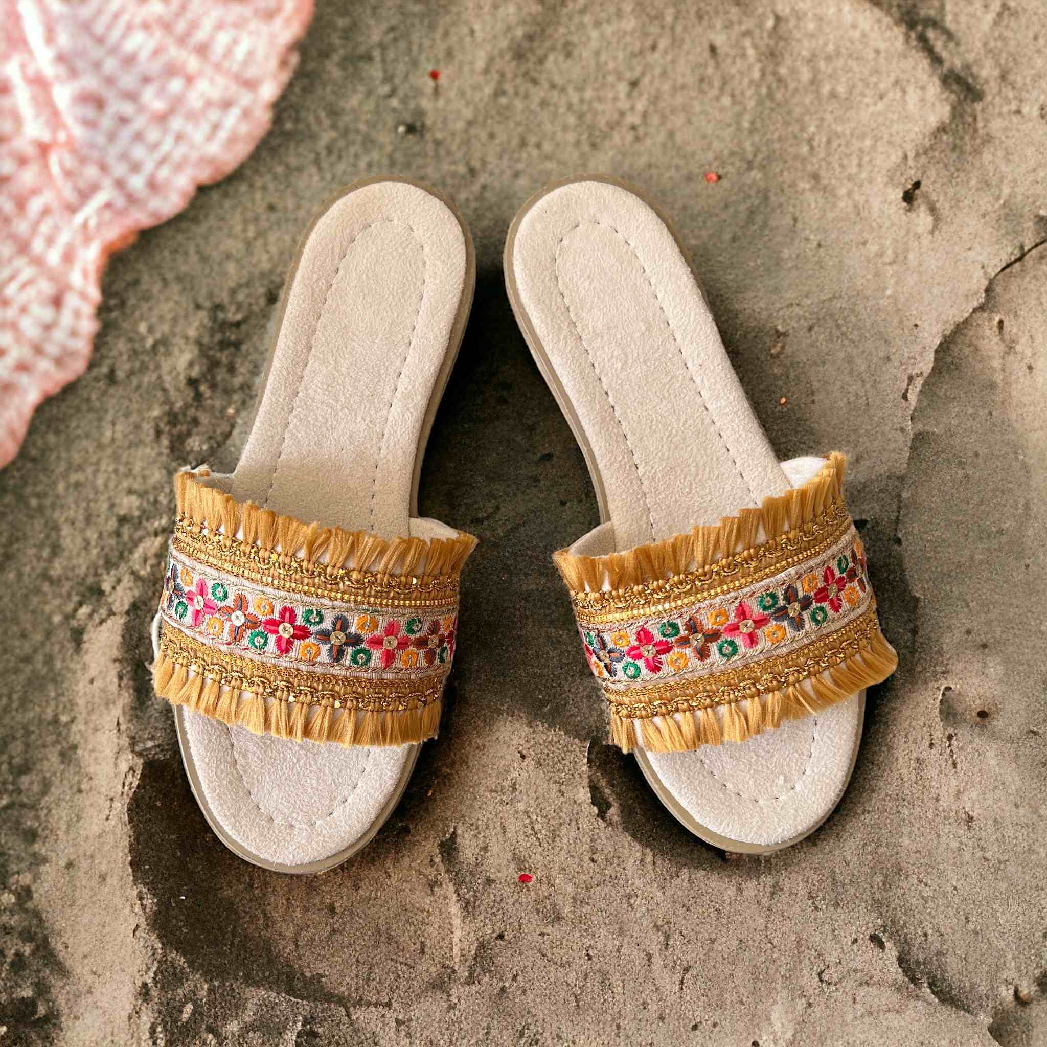 Price and Buy Macrame Flat Slippers for Women Handmade with Boho Design - Image 5