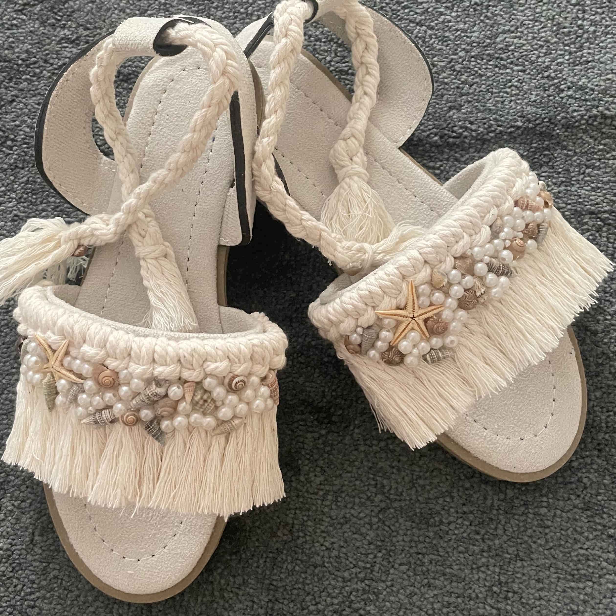 Price and Buy Macrame Sandals in Cream with Shell Design – Boho Style for Summer