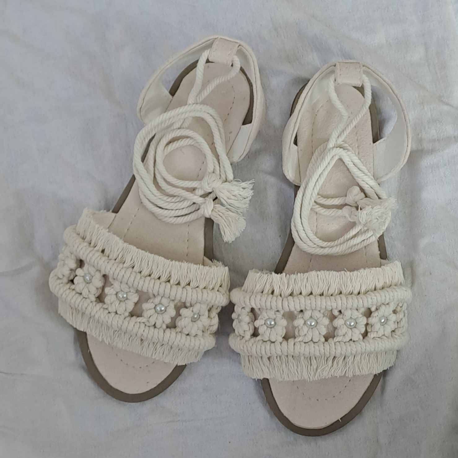 Price and Buy Macrame Sandals with Blossom Design – Handmade Footwear for Summer