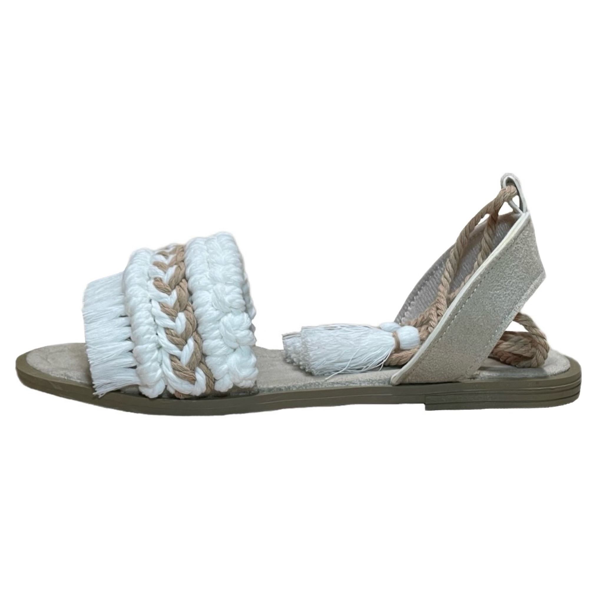 Price and Buy Macrame Sling Back Flat Sandals with Boho Design Handmade Code Sh04