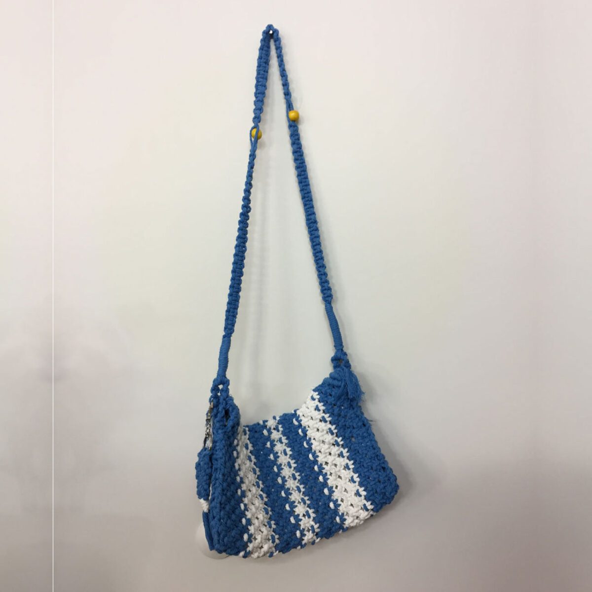 Price and Buy Macrame Sling Bag for Women Handwoven in White - Image 8