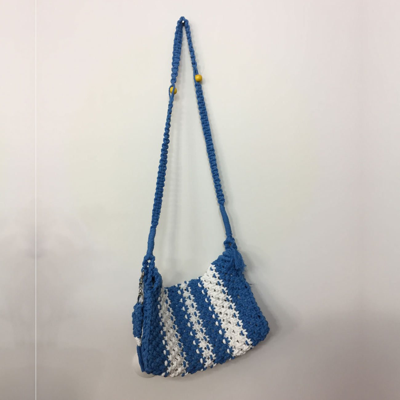 Price and Buy Macrame Sling Bag for Women Handwoven in White - Image 8
