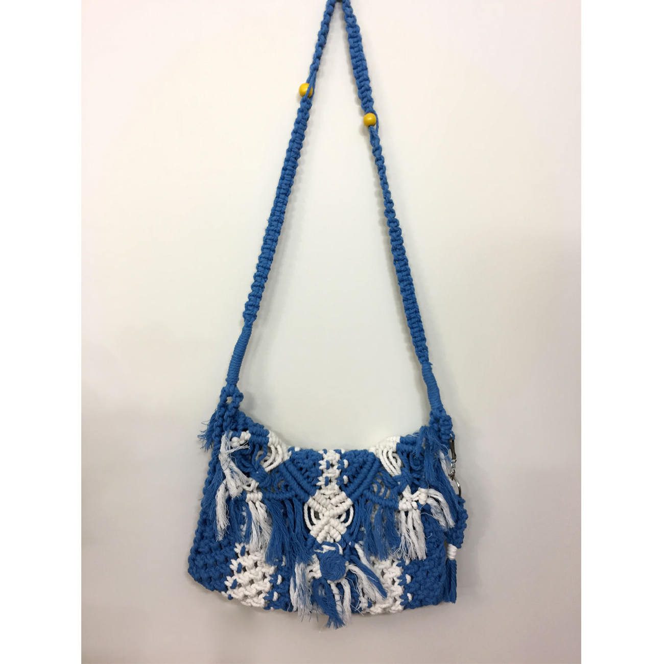 Price and Buy Macrame Sling Bag for Women Handwoven in White - Image 9