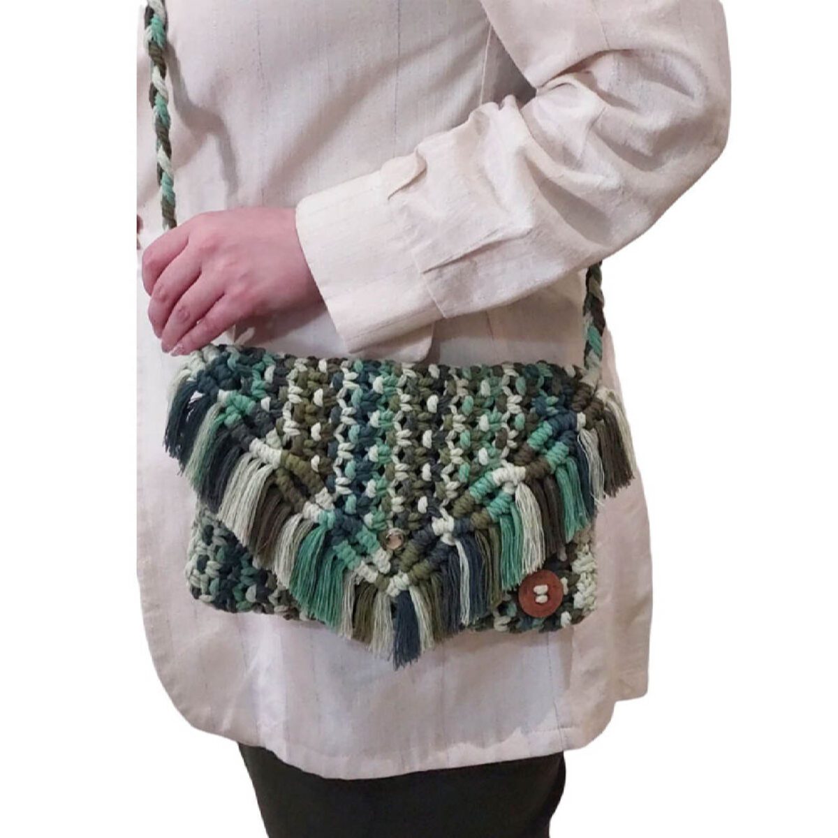 Price and Buy Macrame Sling Bag Handwoven for Women Model Nature - Image 3