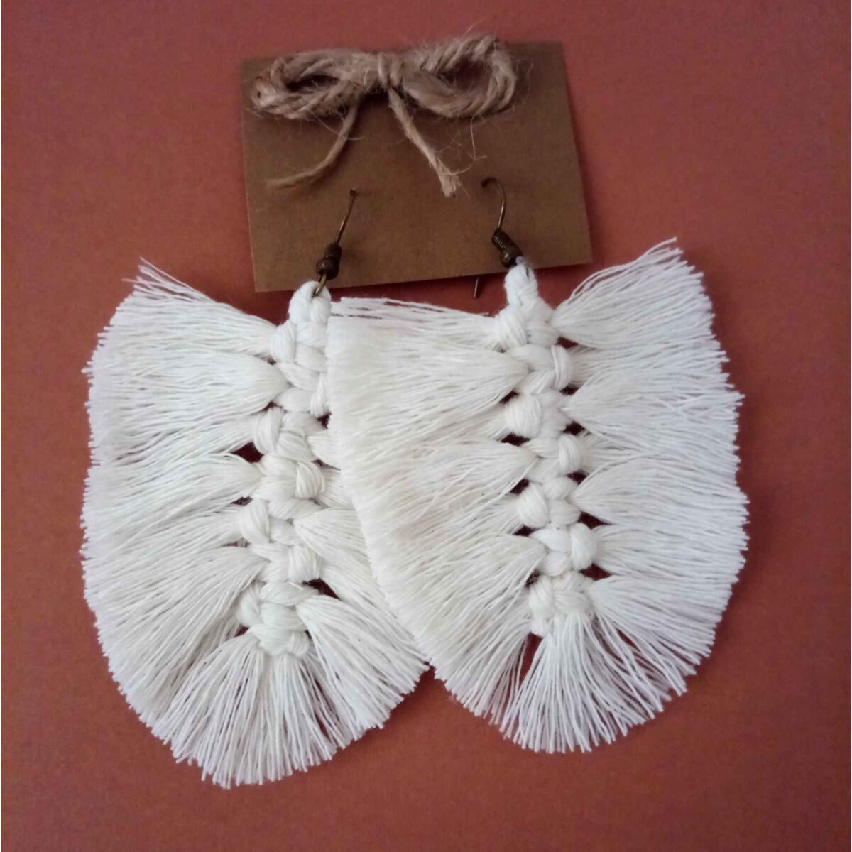 Price and Buy Macrame Tassel Earrings for Women Model Leaf - Image 3