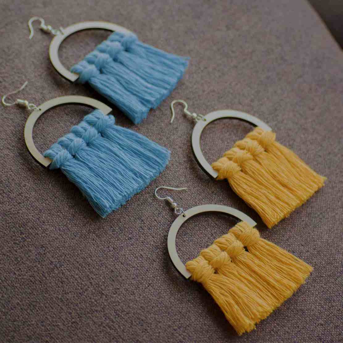 Price and Buy Macrame Tassel Earrings Model Circle - Image 3