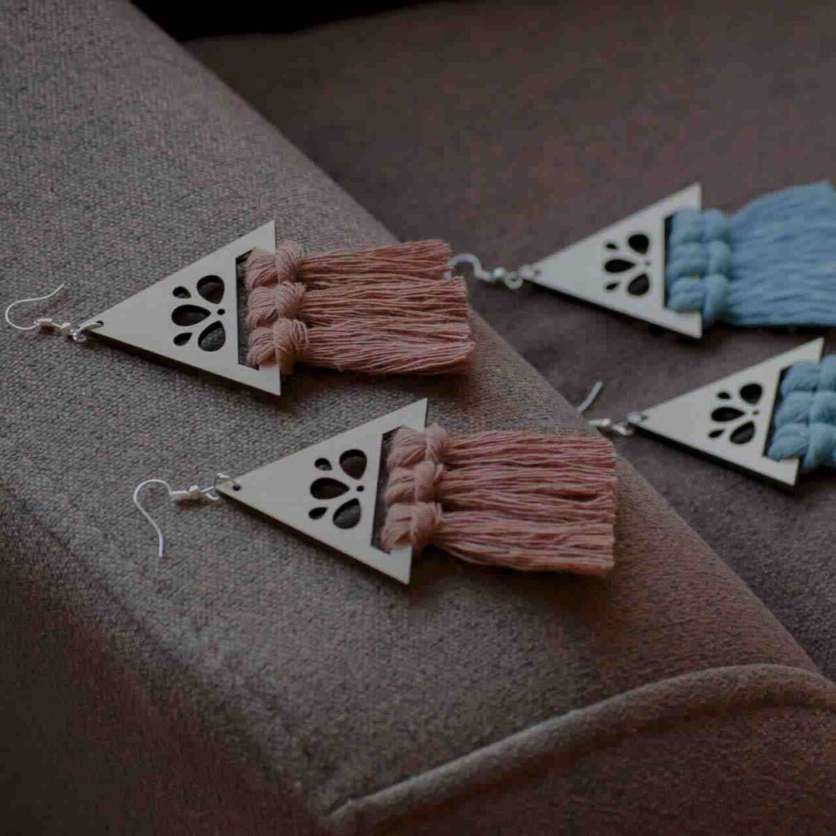 Price and Buy Macrame Tassel Earrings Model Triangle - Image 3