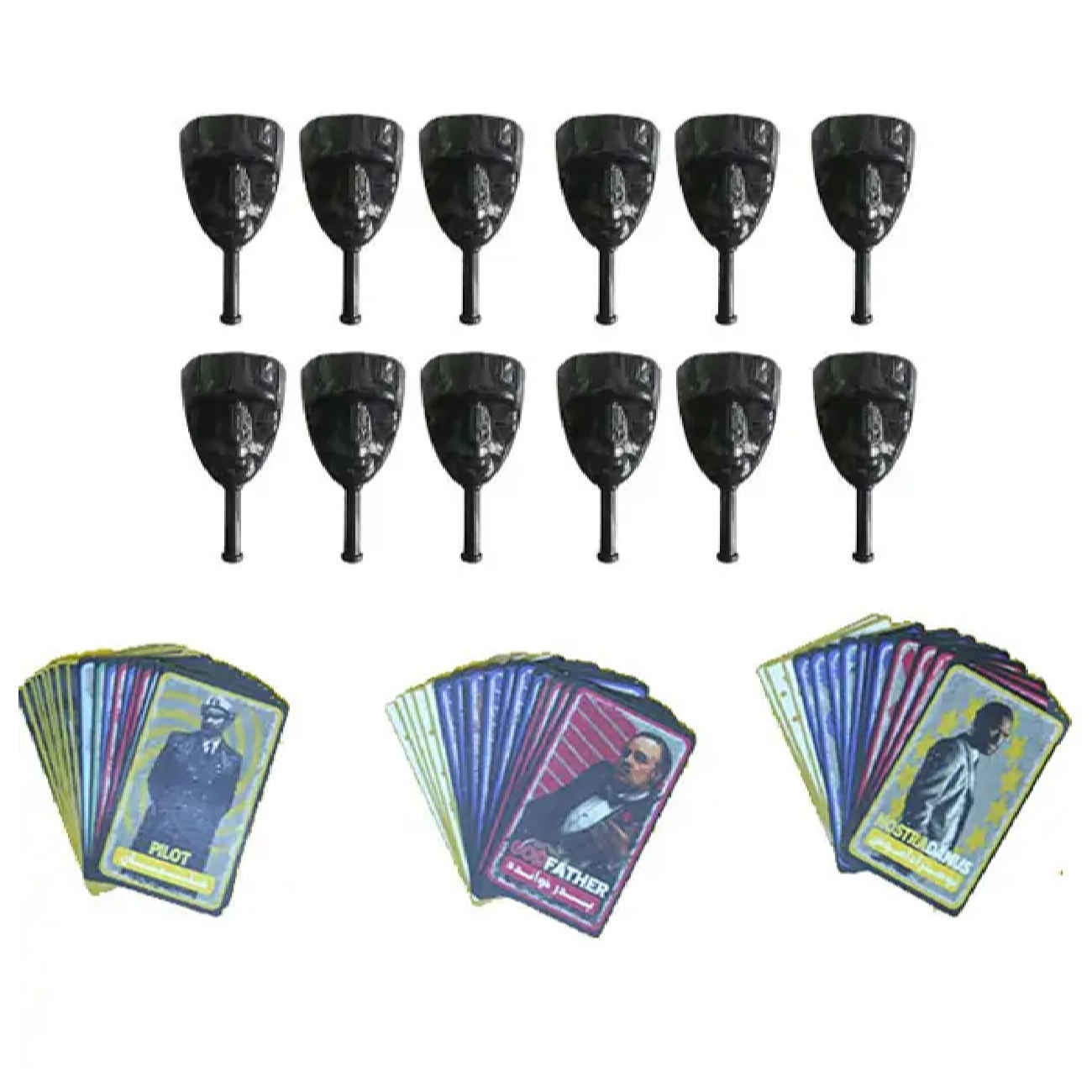 Price and Buy Mafia Mask & Cards Game Pack with Three Scenarios – Set of 12 Masks Included