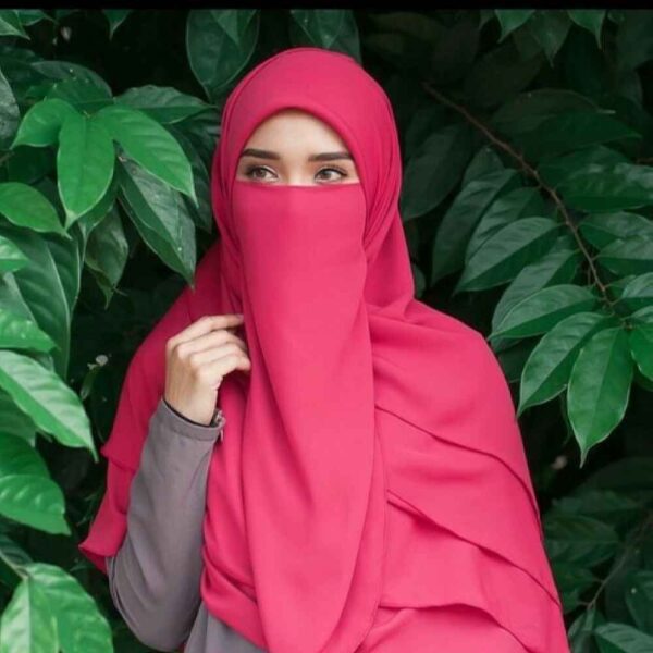 Price and Buy Magenta Islamic Crepe Square Scarf & Niqab Set for Women_68fdc40e6ccb4.jpeg Price and Buy Magenta Islamic Crepe Square Scarf & Niqab Set for Women