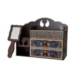 Price and Buy Makeup Organizer Stand Set with Hand Mirror – Wood and Termeh