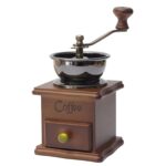 Price and Buy Manual Coffee Grinder – Beech Wood Body with Drawer, Metal Lever, Ceramic Blades